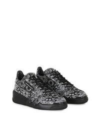 Baskets basses en cuir imprimées noires et blanches Giuseppe Zanotti