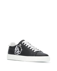 Baskets basses en cuir imprimées noires et blanches Philipp Plein