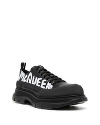 Baskets basses en cuir imprimées noires et blanches Alexander McQueen