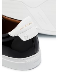 Baskets basses en cuir imprimées noires et blanches Givenchy