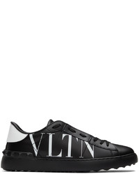 Baskets basses en cuir imprimées noires et blanches Valentino Garavani