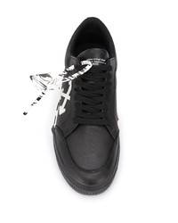 Baskets basses en cuir imprimées noires et blanches Off-White