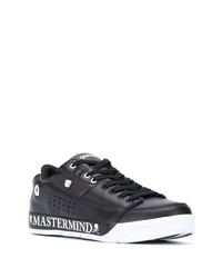 Baskets basses en cuir imprimées noires et blanches Mastermind Japan