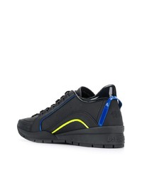 Baskets basses en cuir imprimées noires DSQUARED2