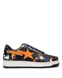 Baskets basses en cuir imprimées noires A Bathing Ape