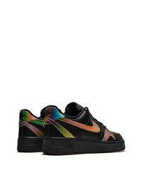 Baskets basses en cuir imprimées noires Nike