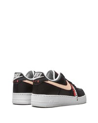 Baskets basses en cuir imprimées noires Nike