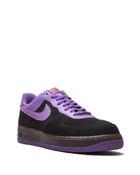 Baskets basses en cuir imprimées noires Nike