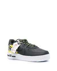 Baskets basses en cuir imprimées noires Nike