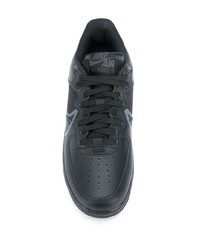 Baskets basses en cuir imprimées noires Nike