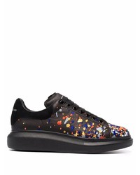 Baskets basses en cuir imprimées noires Alexander McQueen