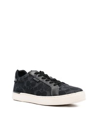 Baskets basses en cuir imprimées noires Coach