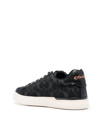 Baskets basses en cuir imprimées noires Coach