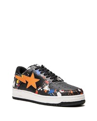 Baskets basses en cuir imprimées noires A Bathing Ape