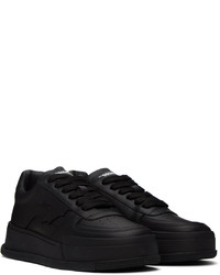 Baskets basses en cuir imprimées noires DSQUARED2