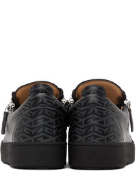 Baskets basses en cuir imprimées noires Giuseppe Zanotti