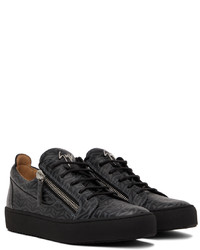 Baskets basses en cuir imprimées noires Giuseppe Zanotti