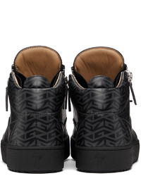 Baskets basses en cuir imprimées noires Giuseppe Zanotti