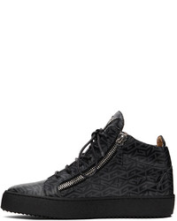 Baskets basses en cuir imprimées noires Giuseppe Zanotti