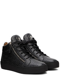 Baskets basses en cuir imprimées noires Giuseppe Zanotti