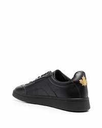 Baskets basses en cuir imprimées noires DSQUARED2