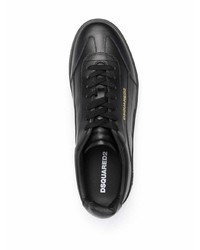 Baskets basses en cuir imprimées noires DSQUARED2