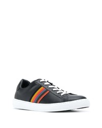 Baskets basses en cuir imprimées noires Paul Smith