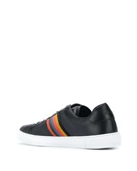 Baskets basses en cuir imprimées noires Paul Smith