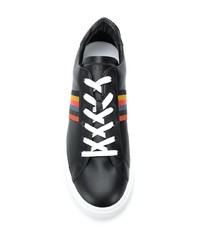 Baskets basses en cuir imprimées noires Paul Smith