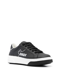 Baskets basses en cuir imprimées noires DSQUARED2