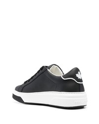 Baskets basses en cuir imprimées noires DSQUARED2