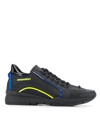 Baskets basses en cuir imprimées noires DSQUARED2