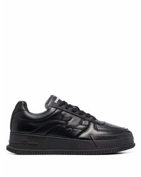 Baskets basses en cuir imprimées noires DSQUARED2