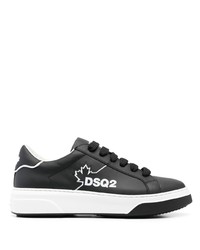 Baskets basses en cuir imprimées noires DSQUARED2