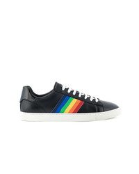 Baskets basses en cuir imprimées noires DSQUARED2