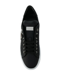 Baskets basses en cuir imprimées noires Philipp Plein