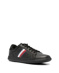 Baskets basses en cuir imprimées noires Tommy Hilfiger