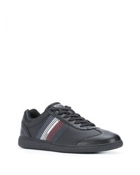 Baskets basses en cuir imprimées noires Tommy Hilfiger