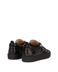 Baskets basses en cuir imprimées noires Giuseppe Zanotti