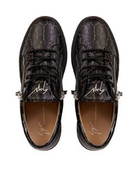 Baskets basses en cuir imprimées noires Giuseppe Zanotti