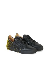 Baskets basses en cuir imprimées noires Giuseppe Zanotti