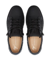 Baskets basses en cuir imprimées noires Giuseppe Zanotti