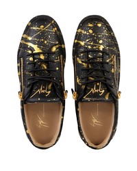 Baskets basses en cuir imprimées noires Giuseppe Zanotti