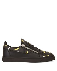 Baskets basses en cuir imprimées noires Giuseppe Zanotti