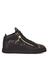 Baskets basses en cuir imprimées noires Giuseppe Zanotti