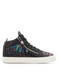 Baskets basses en cuir imprimées noires Giuseppe Zanotti