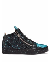 Baskets basses en cuir imprimées noires Giuseppe Zanotti