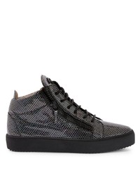 Baskets basses en cuir imprimées noires Giuseppe Zanotti