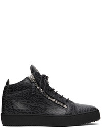 Baskets basses en cuir imprimées noires Giuseppe Zanotti