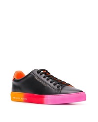 Baskets basses en cuir imprimées noires Philipp Plein